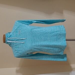 Women's Under Armor Blue Fitted Sweatshirt Hoodie Aqua Size S